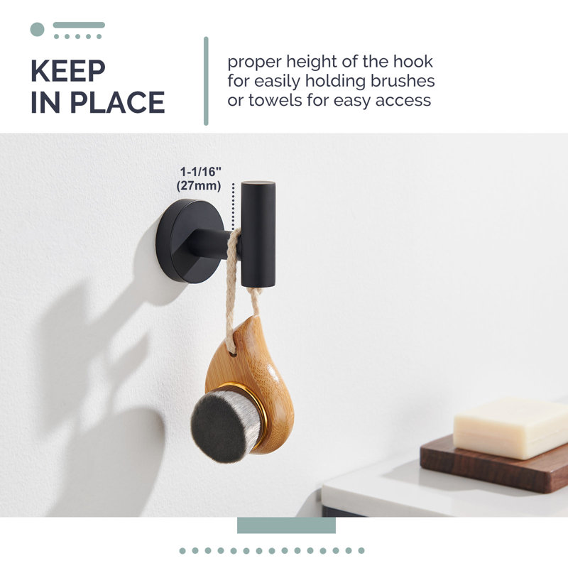 Wall Mounted Towel Hook, Black