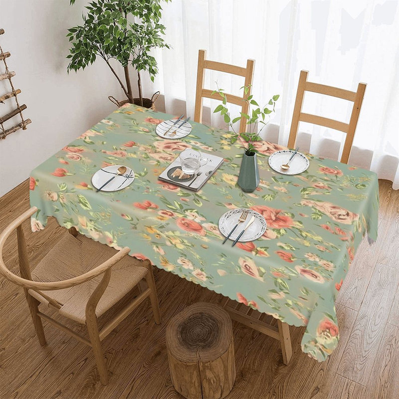 Housse de table vintage avec bords festonnés 60 x 120 po pour aquarelle
