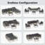 Ensemble de meubles de patio 7 pièces, ensemble de conversation modulaire en osier avec canapé à dossier réglable-126676813-126676810