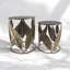 Metal Leaf Gold Side Tables Set | Modernist Frame Design Decorative Accent Tables for Living Room or Bedroom