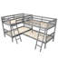 Lit superposé en forme de L, taille simple - gris. Cadre en bois massif. Fonctionnalité polyvalente. Convient à un décor de chambre à coucher classique. Aucune boîte à ressorts nécessaire. Sécuritaire pour la famille. Dimensions de 76 po x 39 po. Capacité de poids de 175 lb / 275 lb-1764104476