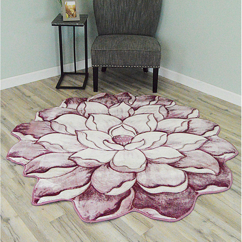 Tapis rose Bigby, Nouveauté 5 pi 3 po