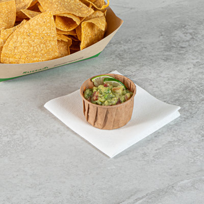 Restaurantware-Sustain 3.3 Ounce Portion Cups, 100 Disposable Condiment Cups - Compostable, Versatile, Kraft Paper Sample Food Cups, Stylish, For Serving Dips, Jams, Sauces, Nuts, And More