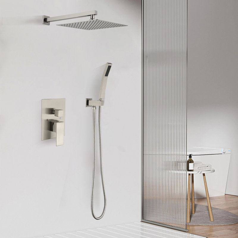 Complete Shower System with Rough in-Valve, Brushed Nickel