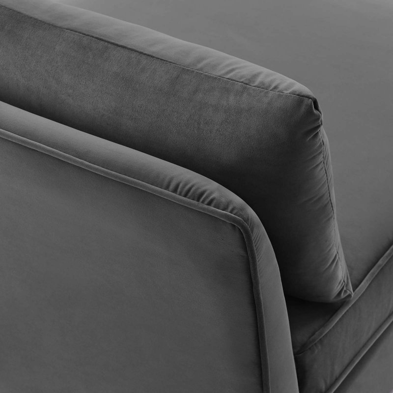 Ardent Performance Velvet Armless Chair, Gray Velvet