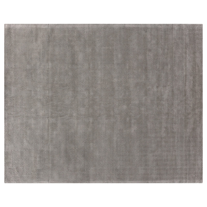 Pavo Tencel Chevron Area Rug in Silver, Rectangle 12' x 15'