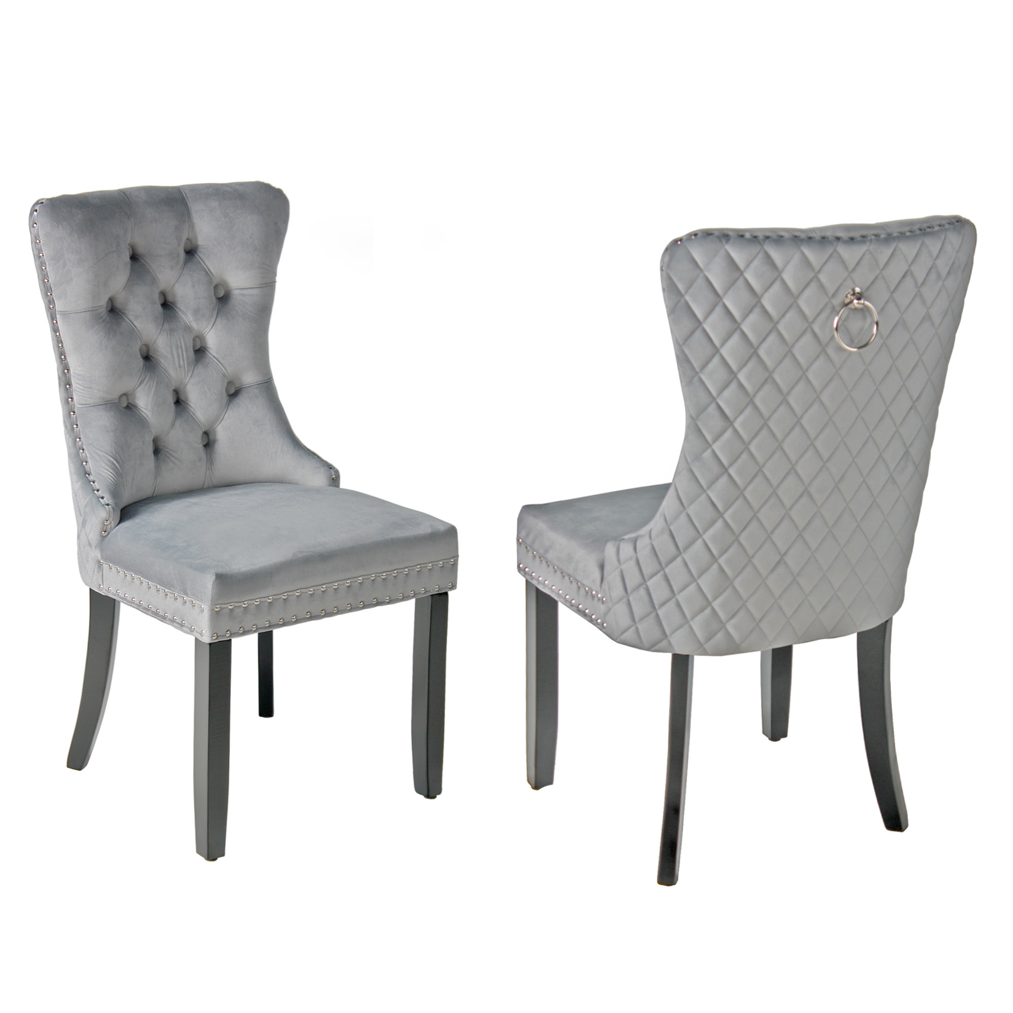 Amity Upholstered King Louis Back Side Chair (Set of 2) Willa Arlo Interiors Frame Color: Silver, Upholstery Color: White