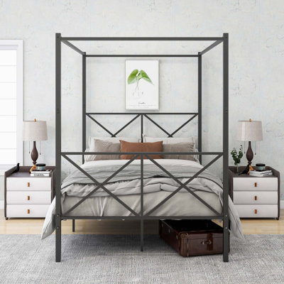 Metal Canopy Bed Frame, Platform Bed Frame