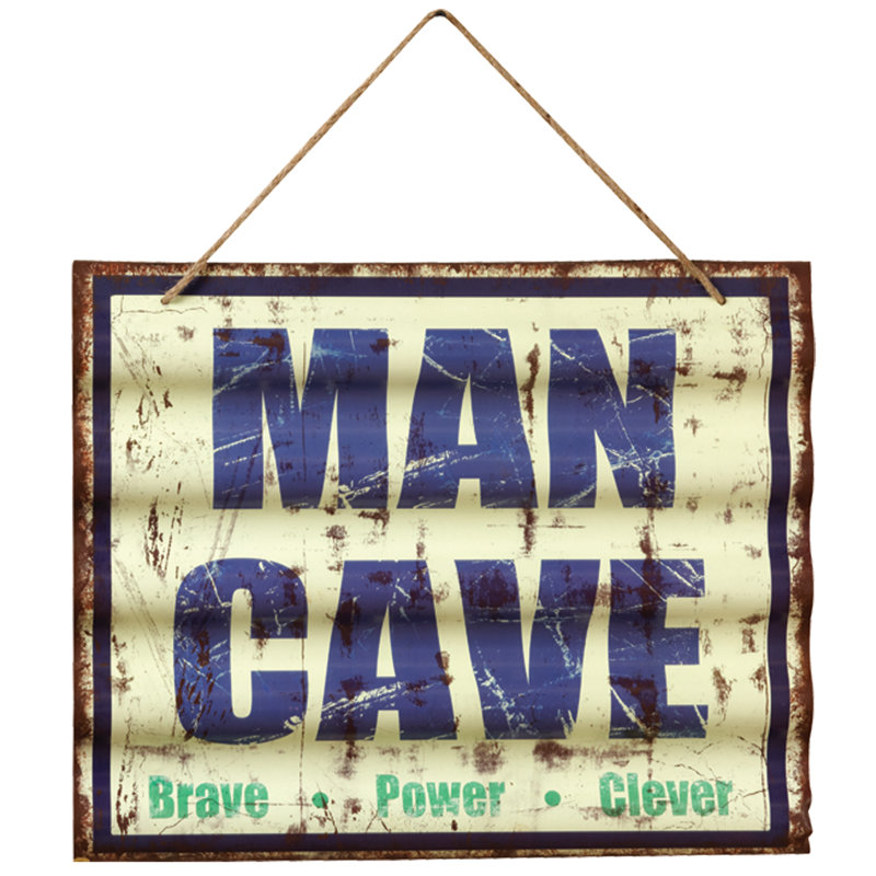 Enseigne de pub "Man Cave Brave Power Clever" par RAM Game Room