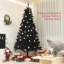 Arbre de Noël artificiel de 7,5 pi de hauteur, arbre de Noël non éclairé avec 1346 pointes de branches, ouverture automatique, base en acier, décoration des Fêtes pour bureau personnel, noir-946974304