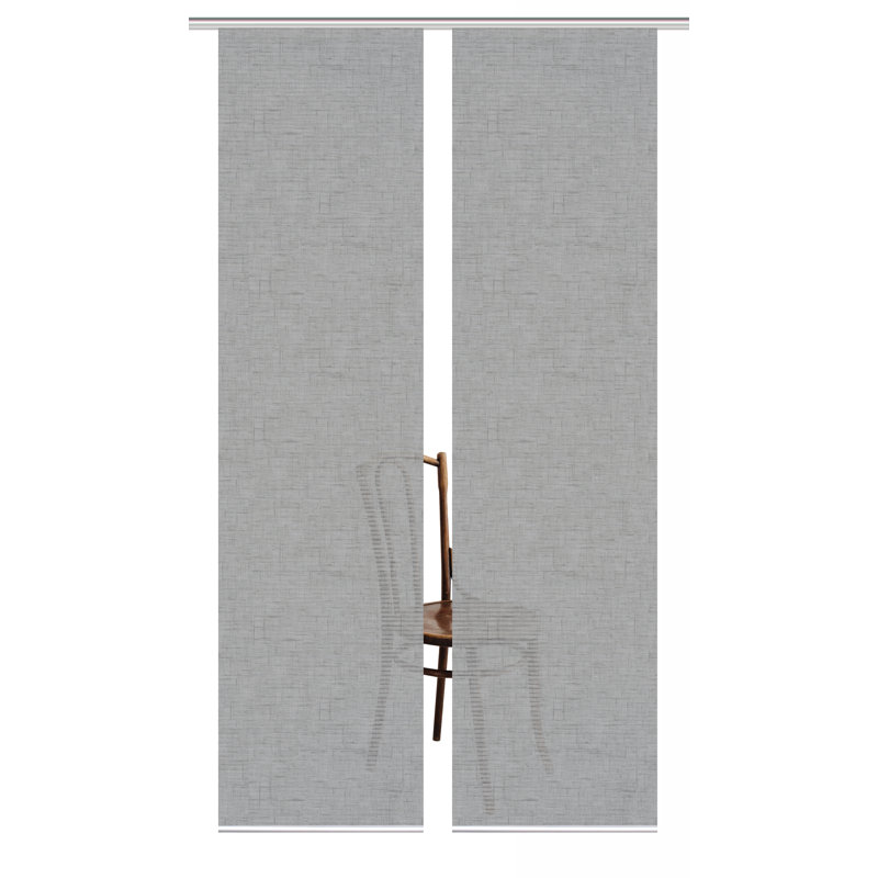 Semi Sheer Sliding Panel Pair, in Grey