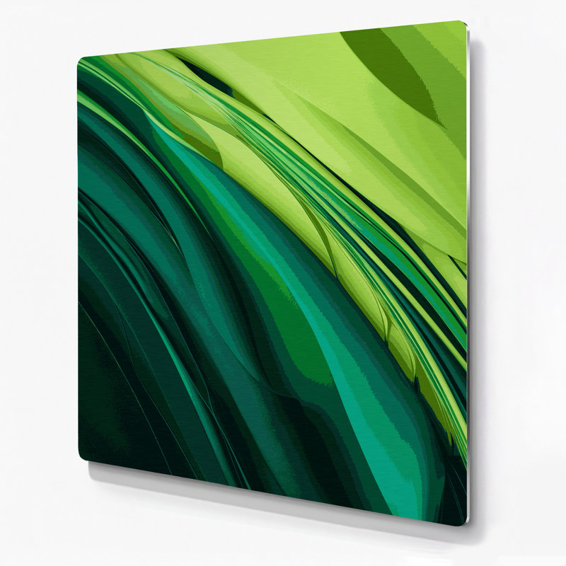 Gradient Abstract 19, art mural en métal vert, H 16 po x l 16 po