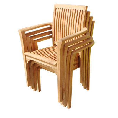 Lua Teak Wood Outdoor Stacking Dining Armchair