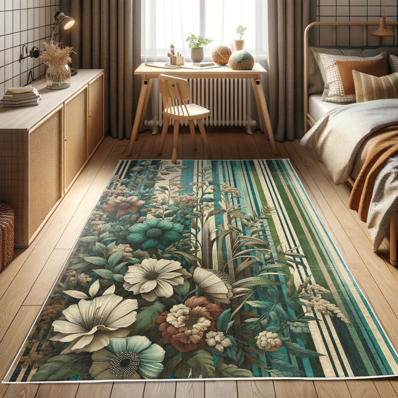 Machine Printed 229cm X 157cm Area Rug