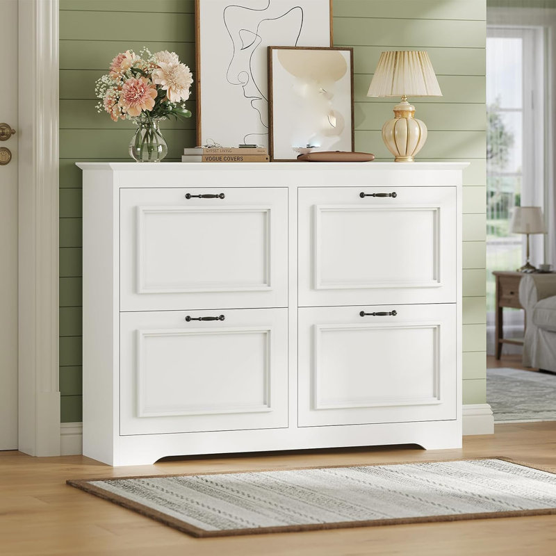 Shoe Cabinet With Flip Drawer