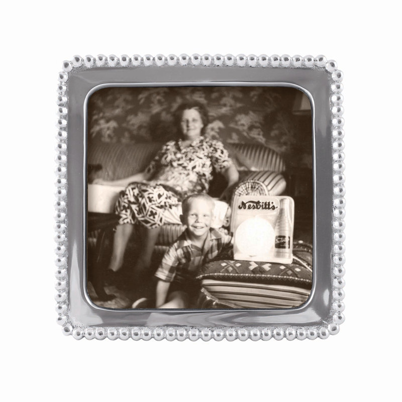 String Of Pearls Silver Metal Beaded Picture Frame