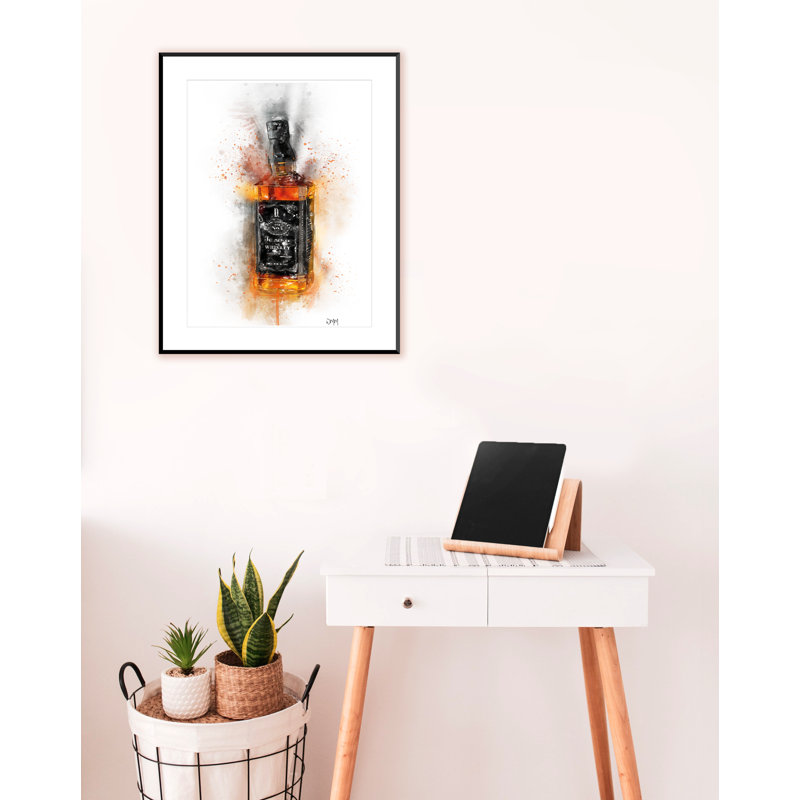 Bourbon Whiskey Bottle - Single Picture Frame Print