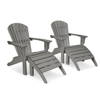 Ensemble Adirondack POLYWOOD Seashell avec repose-pieds