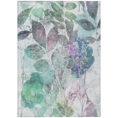 Machine Washable Indoor/Outdoor Chantille ACN2885 Botanical Rug