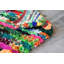 Tapis multicolore abstrait à poils longs fabriqué à la main