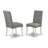 5 Piece Modern Dining Table Set Includes a Square Wooden Table and 4 Gray Linen Fabric Upholstered Chairs, Linen White-216531461-216531460
