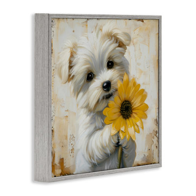 Little Lucky Puppy Framed Giclee, design by Tina LeCour