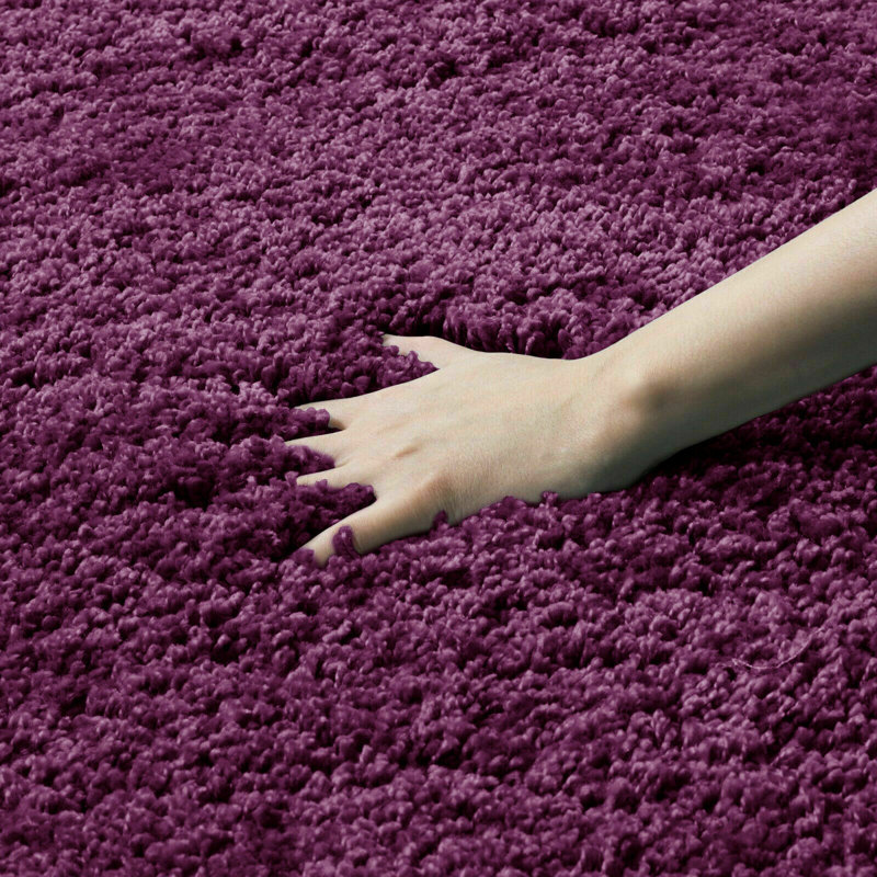 Folkeline Solid Colour Shag Area Rug, Square 120cm