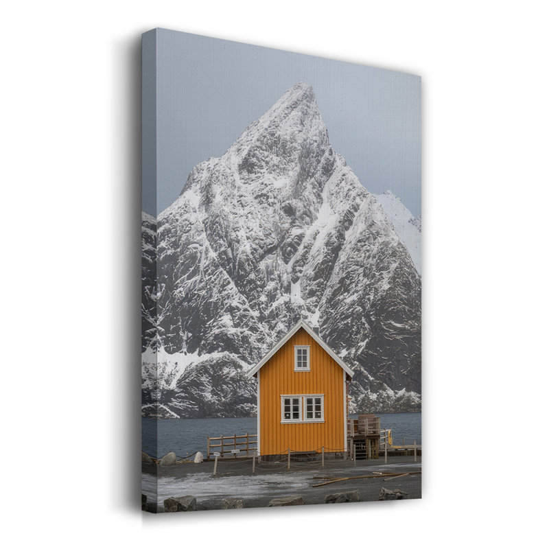 Le village jaune III sur toile, H 18 po x l 12 po x P 1,5 po