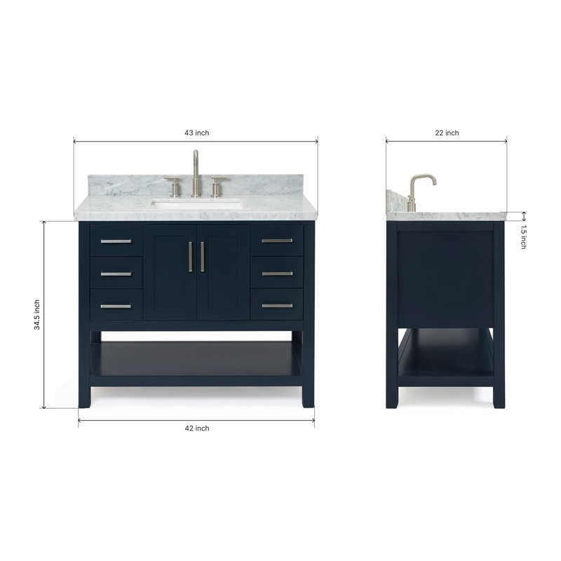 Magnolia Bath Vanity Rectangular Basin S043SCWRV, Midnight Blue, Rectangular