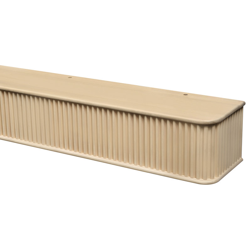 Fluted Mantel Shelf, 72", Natural Wood