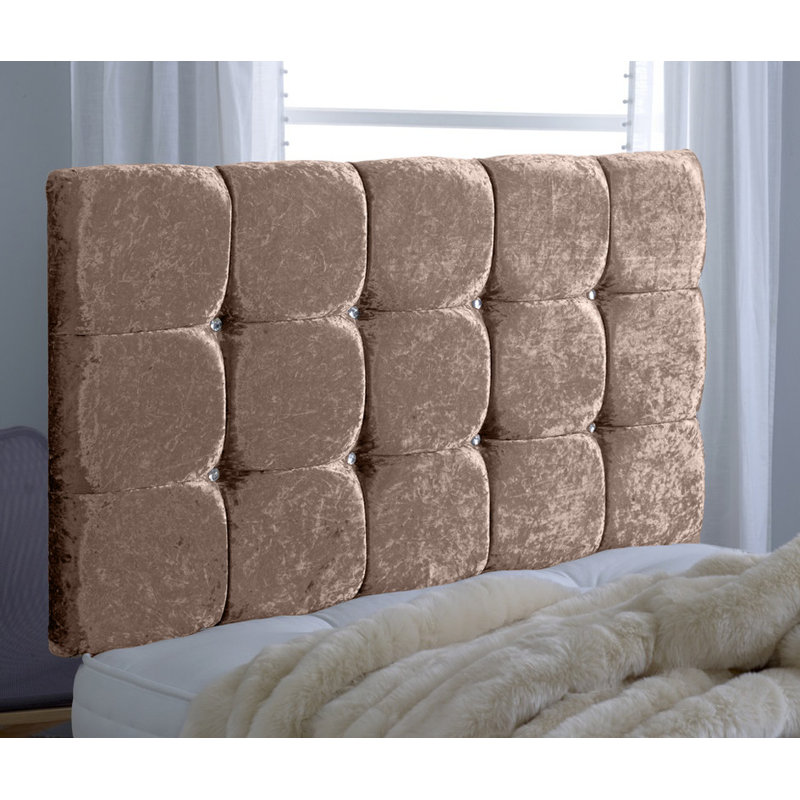 Upholstered Velvet Headboard, Super King (6'), Champagne