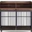 Caisse pour chien moyenne de style meuble - brun, roues verrouillables, grande étagère de rangement à double couche pour chiens