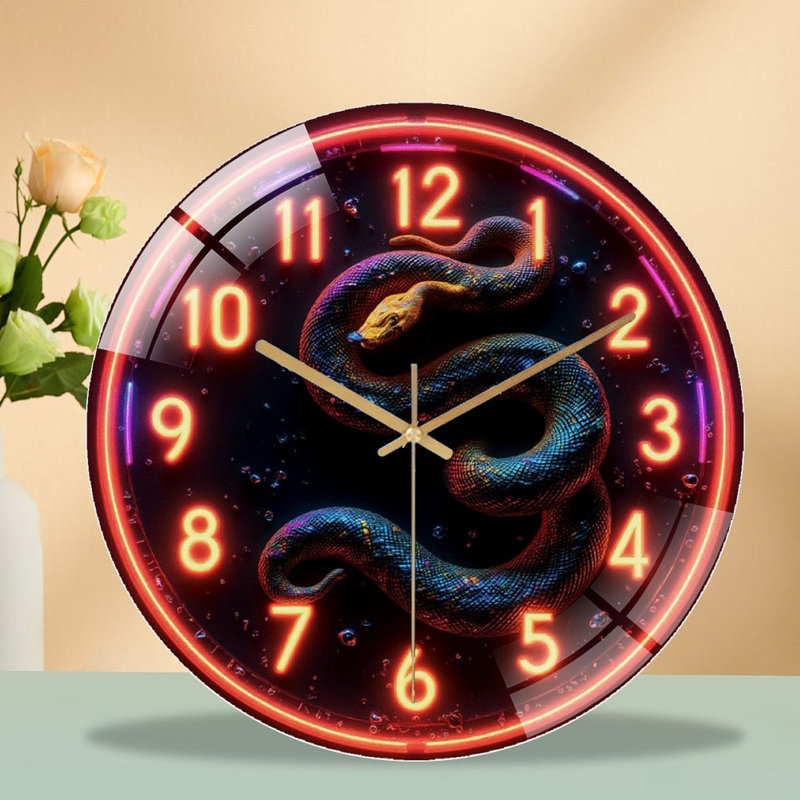Horloge murale Neon Snake