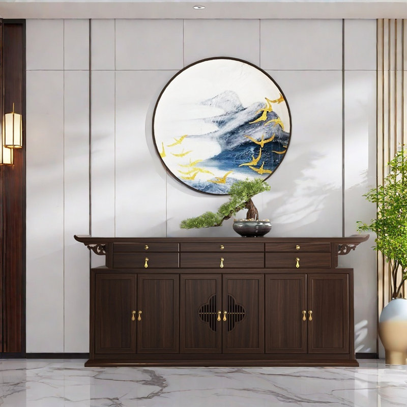 Buffet en bois massif de style chinois