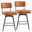 Swivel Upholstered Counter Stool with Metal Frame