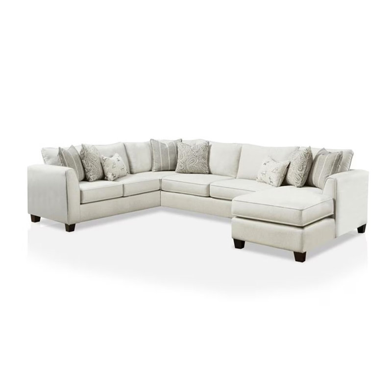 140.4" W Transitional Sectional, Ivory