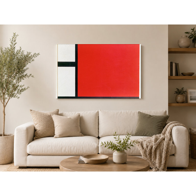 Composition II en rouge, bleu et jaune (1930) - Art mural sur toile paysage, 14" W x 11" H