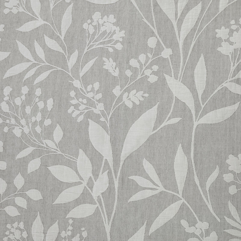 Taupe Cotton Floral Matelassé Shower Curtain