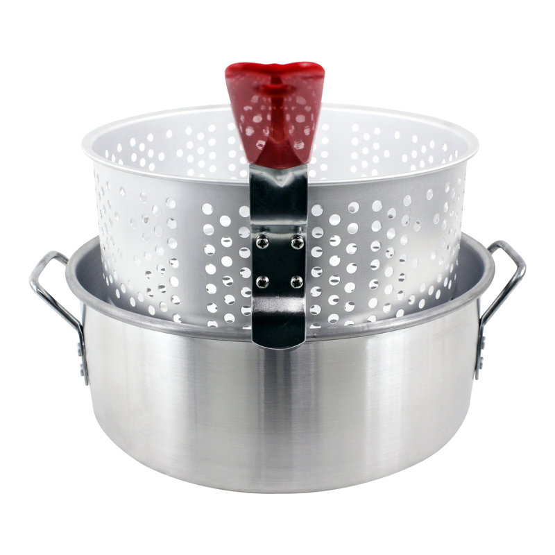 Chard 10.5 Qt Silver Aluminum Pot with Strainer Basket