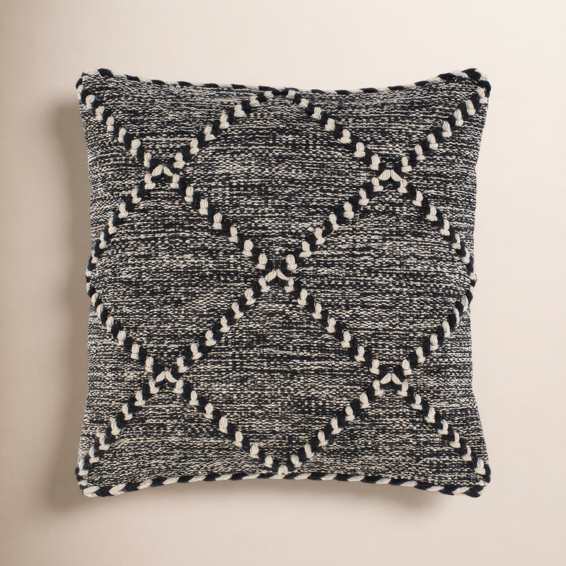 Damali Cotton Geometric 18'' Throw Pillow Cover, 22" x 22"