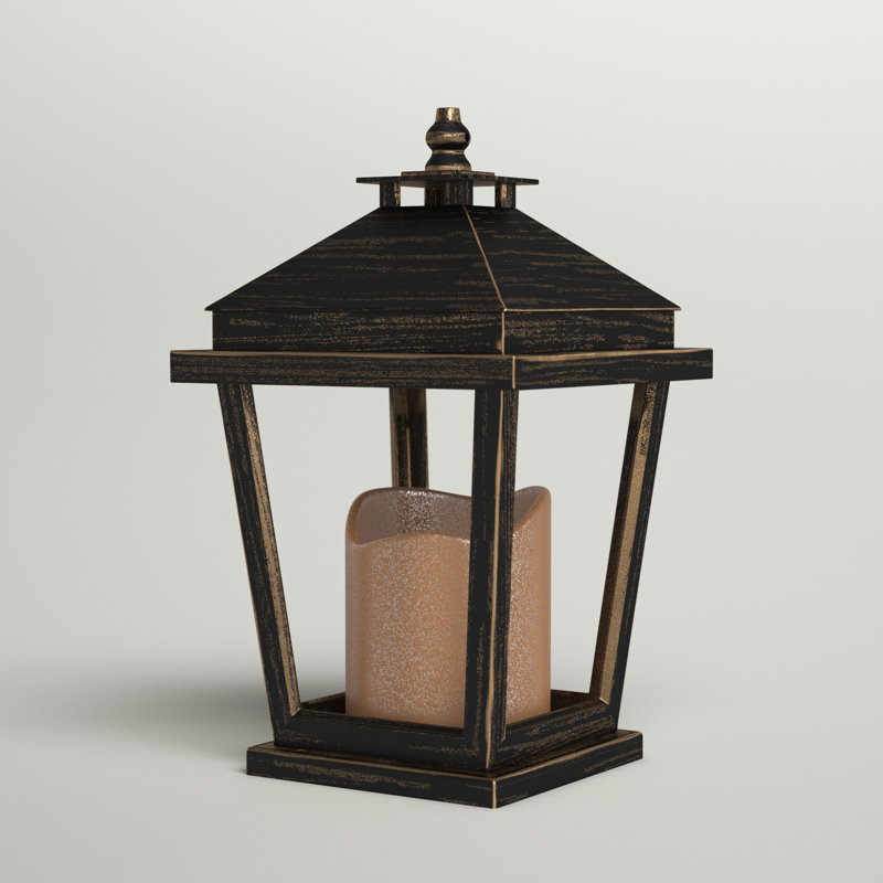 Lanterne Menifee 5 x 5 x 8,5 po avec bougie DEL, 1