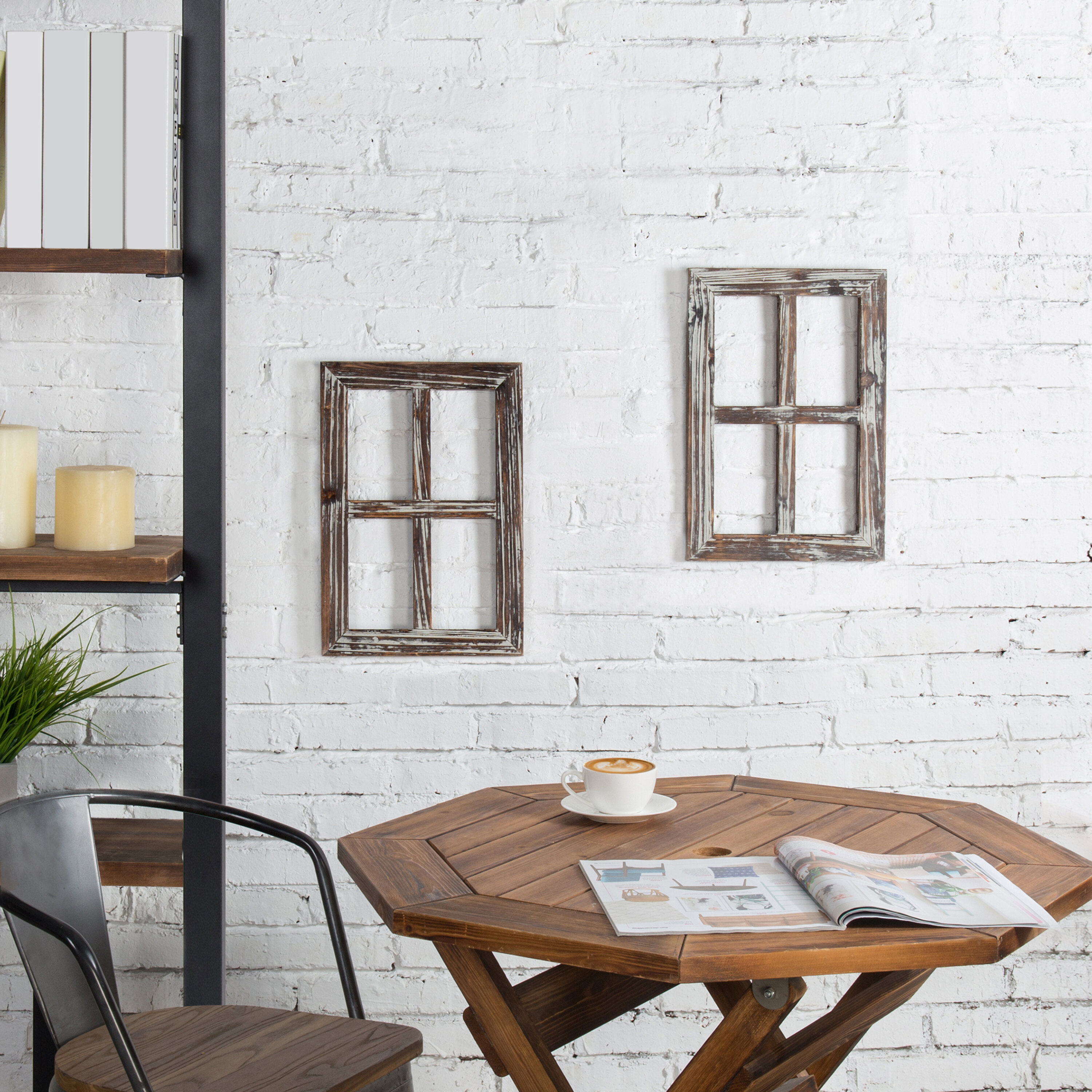 4 piece window frame wall decor