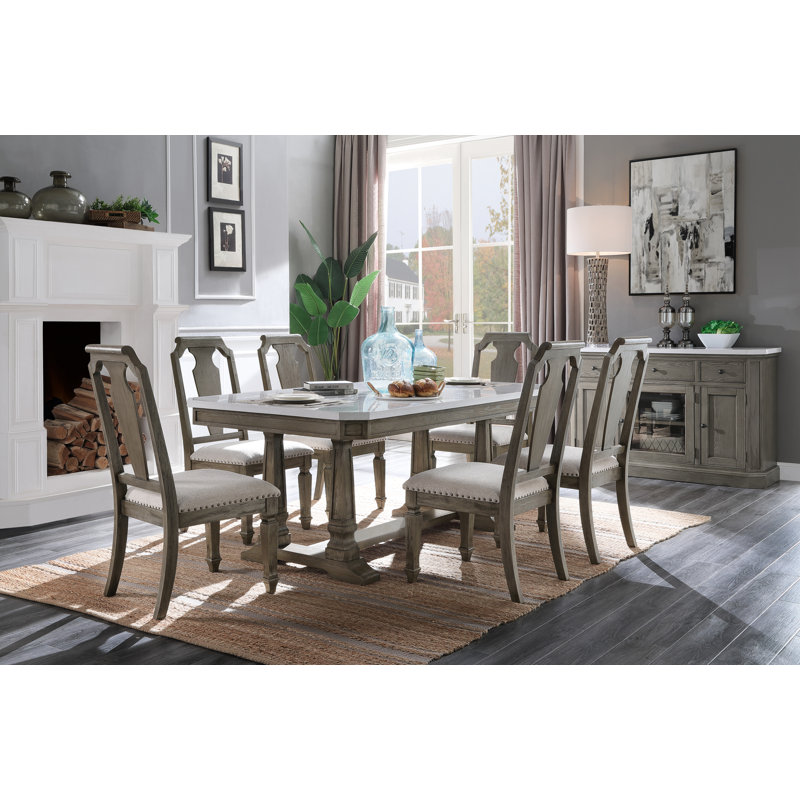 Holdean Faux Marble Top Dining Table