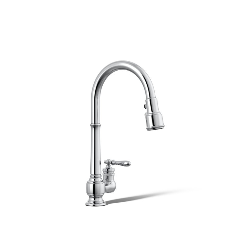 Artifacts Pull Down Bar Faucet, Polished Chrome