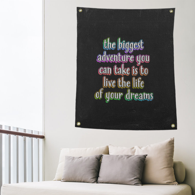 Tapisserie tableau noir en polyester le plus grand de la citation adventure, H 59 pi x l 50 po, Arc-en-ciel