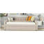 Lit de jour double rembourré avec support pour lit gigogne et lattes de bois, beige (Ancien SKU: LP000121AAA)-945355295