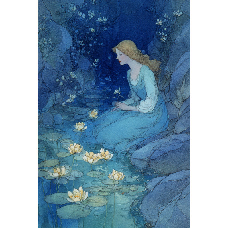 «Stillness by the Pond», art mural sur toile tendue, H 36 po x l 24 po x P 1,5 po