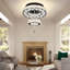 Lustre de plafond réglable moderne en cristal 16 po à 2 niveaux