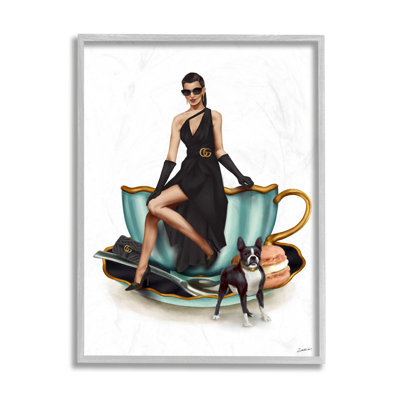 «Elegant Fashion», tasse à thé turquoise par Ziwei Li - impression