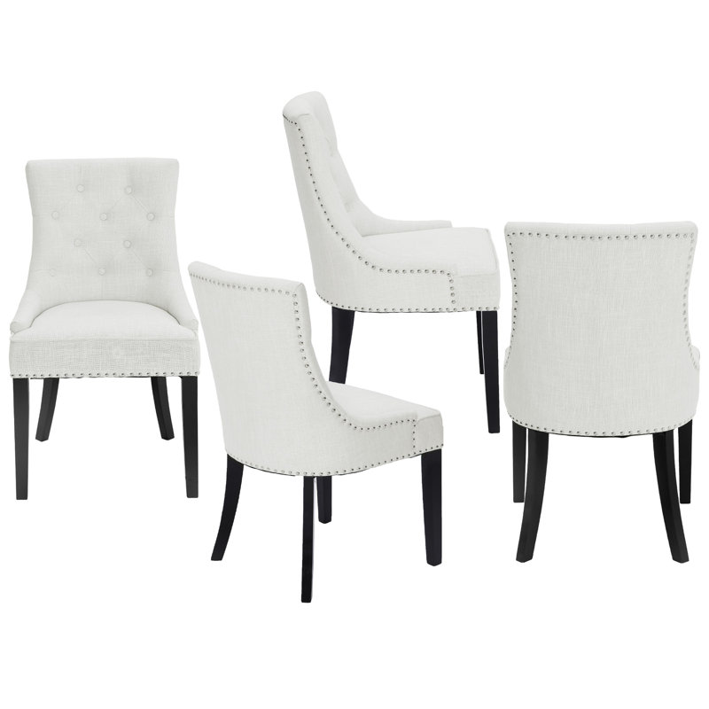 Chaise capitonnée beige rembourrée , Beige